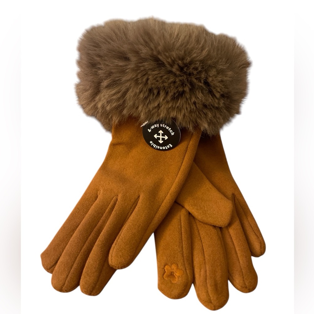 NWT HOT PAWS FAUX FUR GLOVES